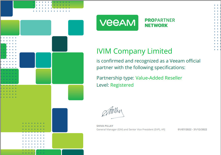 Veeam Propartner-chứng nhận partner ivim - Veeam